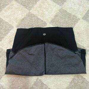 lululemon athletica Black and Charcoal Two-Tone Bike Shorts